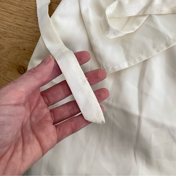 XLE The Label Ruched Front Long Sleeve Tie Cuff Dress in White - Picture 6 of 7